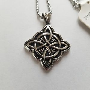Witches Knot Necklace Celtic Knot‎ Silver Viking Nordic Rune Odin Gothic Goth
